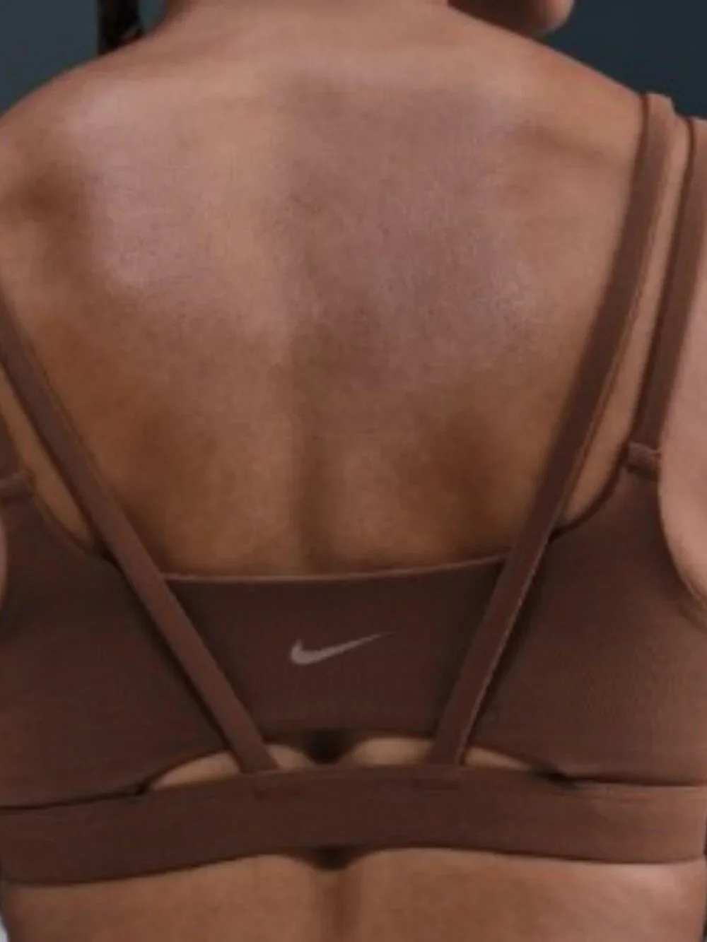 NIKE Zenvy Strappy Light Support Padded Sports Bra in Brown Sz LARGE